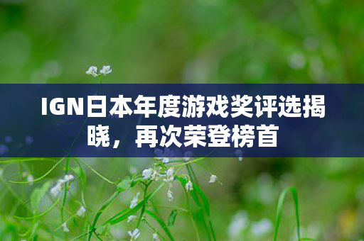 IGN日本年度游戏奖评选揭晓，再次荣登榜首