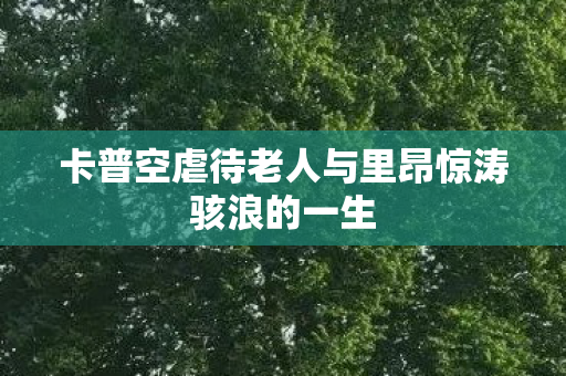 卡普空虐待老人与里昂惊涛骇浪的一生