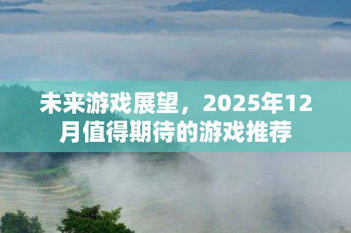 未来游戏展望，2025年12月值得期待的游戏推荐