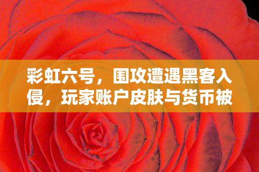彩虹六号，围攻遭遇黑客入侵，玩家账户皮肤与货币被盗刷