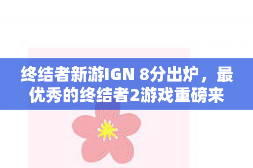 终结者新游IGN 8分出炉，最优秀的终结者2游戏重磅来袭！