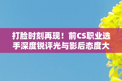 打脸时刻再现！前CS职业选手深度锐评光与影后态度大反转