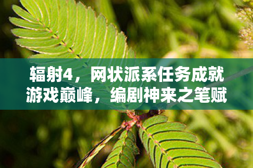 辐射4，网状派系任务成就游戏巅峰，编剧神来之笔赋予最高重玩价值