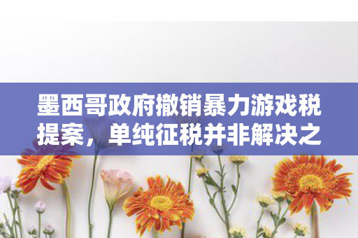 墨西哥政府撤销暴力游戏税提案，单纯征税并非解决之道