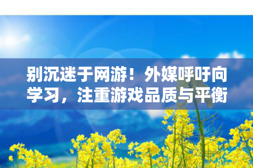 别沉迷于网游！外媒呼吁向学习，注重游戏品质与平衡