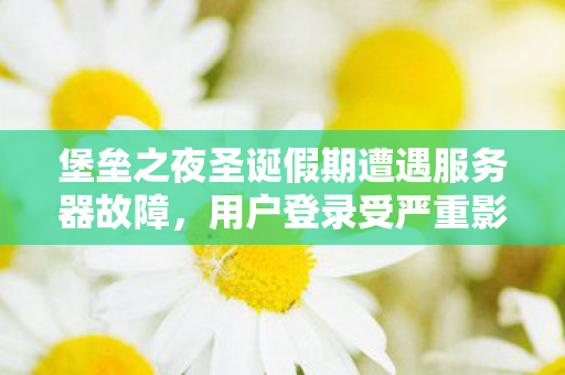 堡垒之夜圣诞假期遭遇服务器故障，用户登录受严重影响