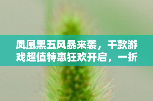 凤凰黑五风暴来袭，千款游戏超值特惠狂欢开启，一折起售惊喜连连！