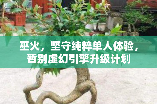 巫火，坚守纯粹单人体验，暂别虚幻引擎升级计划