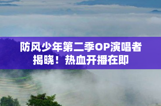 防风少年第二季OP演唱者揭晓！热血开播在即