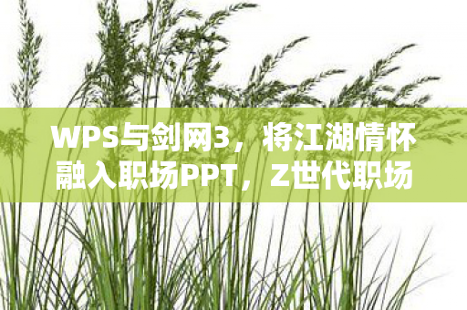WPS与剑网3，将江湖情怀融入职场PPT，Z世代职场人的共情时刻