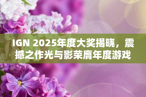 IGN 2025年度大奖揭晓，震撼之作光与影荣膺年度游戏