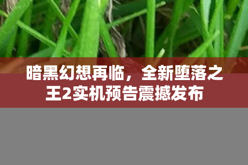 暗黑幻想再临，全新堕落之王2实机预告震撼发布