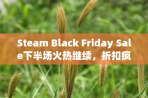 Steam Black Friday Sale下半场火热继续，折扣疯狂，低至两折！索尼克赛车，交叉世界首次促销震撼登场