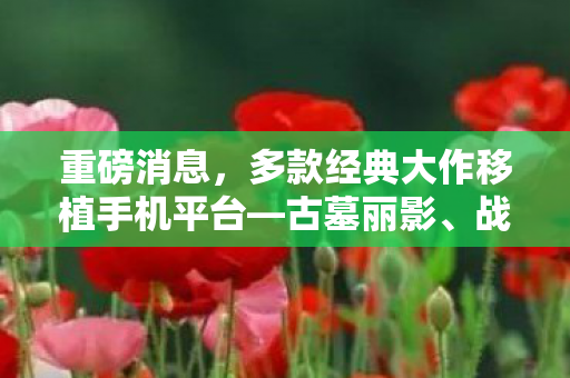 重磅消息，多款经典大作移植手机平台—古墓丽影、战锤40K等游戏重磅来袭！