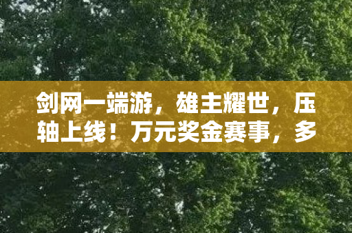 剑网一端游，雄主耀世，压轴上线！万元奖金赛事，多重福利燃爆江湖！