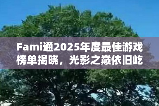 Fami通2025年度最佳游戏榜单揭晓，光影之巅依旧屹立不倒