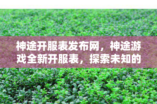 神途开服表发布网，神途游戏全新开服表，探索未知的奇幻世界