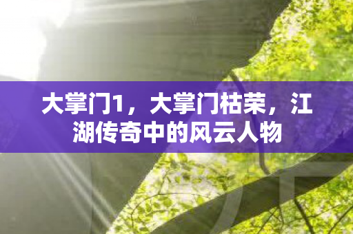 大掌门1，大掌门枯荣，江湖传奇中的风云人物