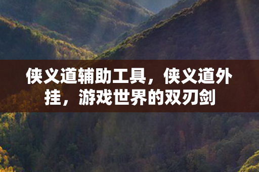 侠义道辅助工具，侠义道外挂，游戏世界的双刃剑