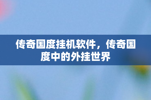 传奇国度挂机软件，传奇国度中的外挂世界