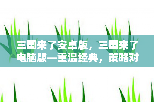 三国来了安卓版，三国来了电脑版—重温经典，策略对决