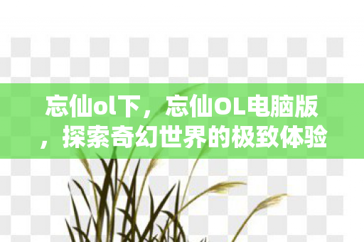 忘仙ol下，忘仙OL电脑版，探索奇幻世界的极致体验