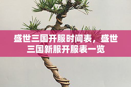盛世三国开服时间表，盛世三国新服开服表一览
