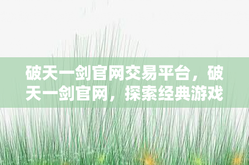 破天一剑官网交易平台，破天一剑官网，探索经典游戏的独特魅力