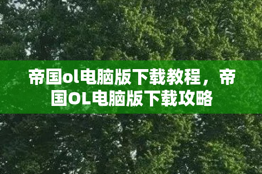 帝国ol电脑版下载教程，帝国OL电脑版下载攻略