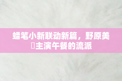 蜡笔小新联动新篇，野原美冴主演午餐的流派
