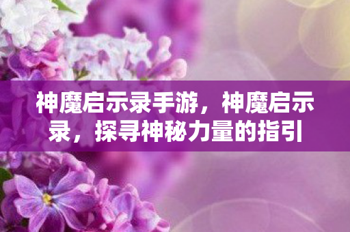 神魔启示录手游，神魔启示录，探寻神秘力量的指引