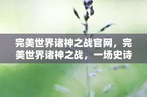 完美世界诸神之战官网，完美世界诸神之战，一场史诗般的较量