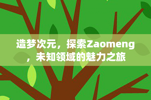 造梦次元，探索Zaomeng，未知领域的魅力之旅