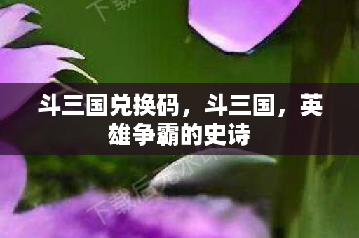 斗三国兑换码，斗三国，英雄争霸的史诗