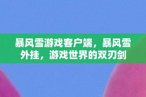 暴风雪游戏客户端，暴风雪外挂，游戏世界的双刃剑