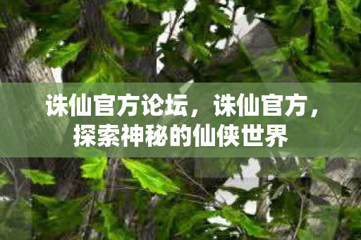 诛仙官方论坛，诛仙官方，探索神秘的仙侠世界