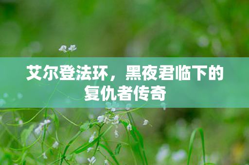 艾尔登法环，黑夜君临下的复仇者传奇