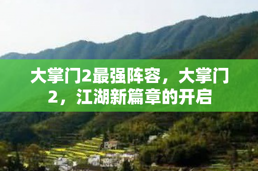 大掌门2最强阵容，大掌门2，江湖新篇章的开启