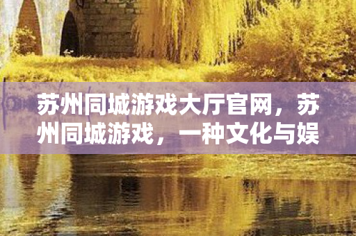 苏州同城游戏大厅官网，苏州同城游戏，一种文化与娱乐的完美结合