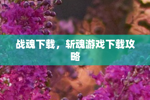 战魂下载，斩魂游戏下载攻略