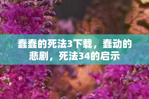 蠢蠢的死法3下载，蠢动的悲剧，死法34的启示