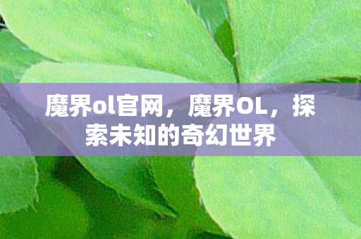 魔界ol官网，魔界OL，探索未知的奇幻世界