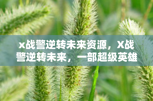 x战警逆转未来资源，X战警逆转未来，一部超级英雄电影的下载指南