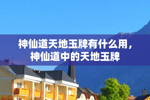 神仙道天地玉牌有什么用，神仙道中的天地玉牌