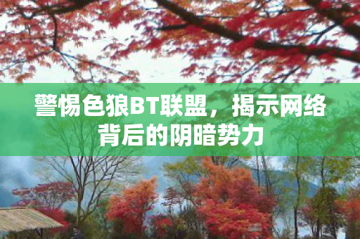 警惕色狼BT联盟，揭示网络背后的阴暗势力