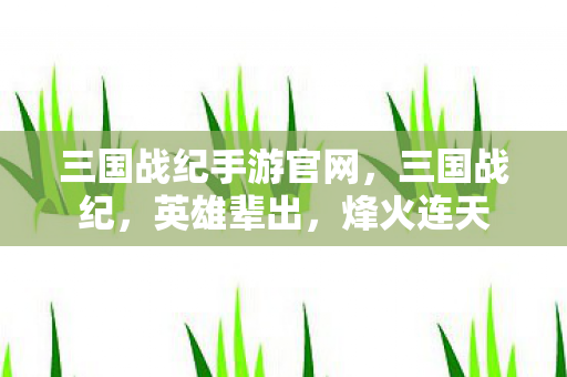 三国战纪手游官网，三国战纪，英雄辈出，烽火连天