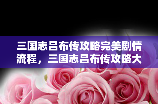 三国志吕布传攻略完美剧情流程，三国志吕布传攻略大全