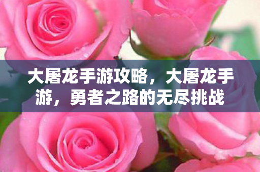 大屠龙手游攻略，大屠龙手游，勇者之路的无尽挑战
