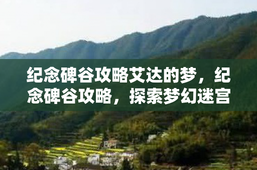 纪念碑谷攻略艾达的梦，纪念碑谷攻略，探索梦幻迷宫之路