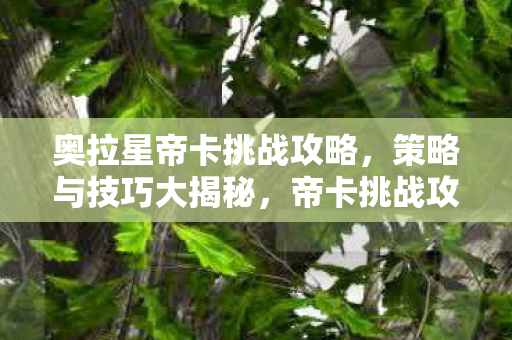奥拉星帝卡挑战攻略，策略与技巧大揭秘，帝卡挑战攻略，策略与技巧全解析